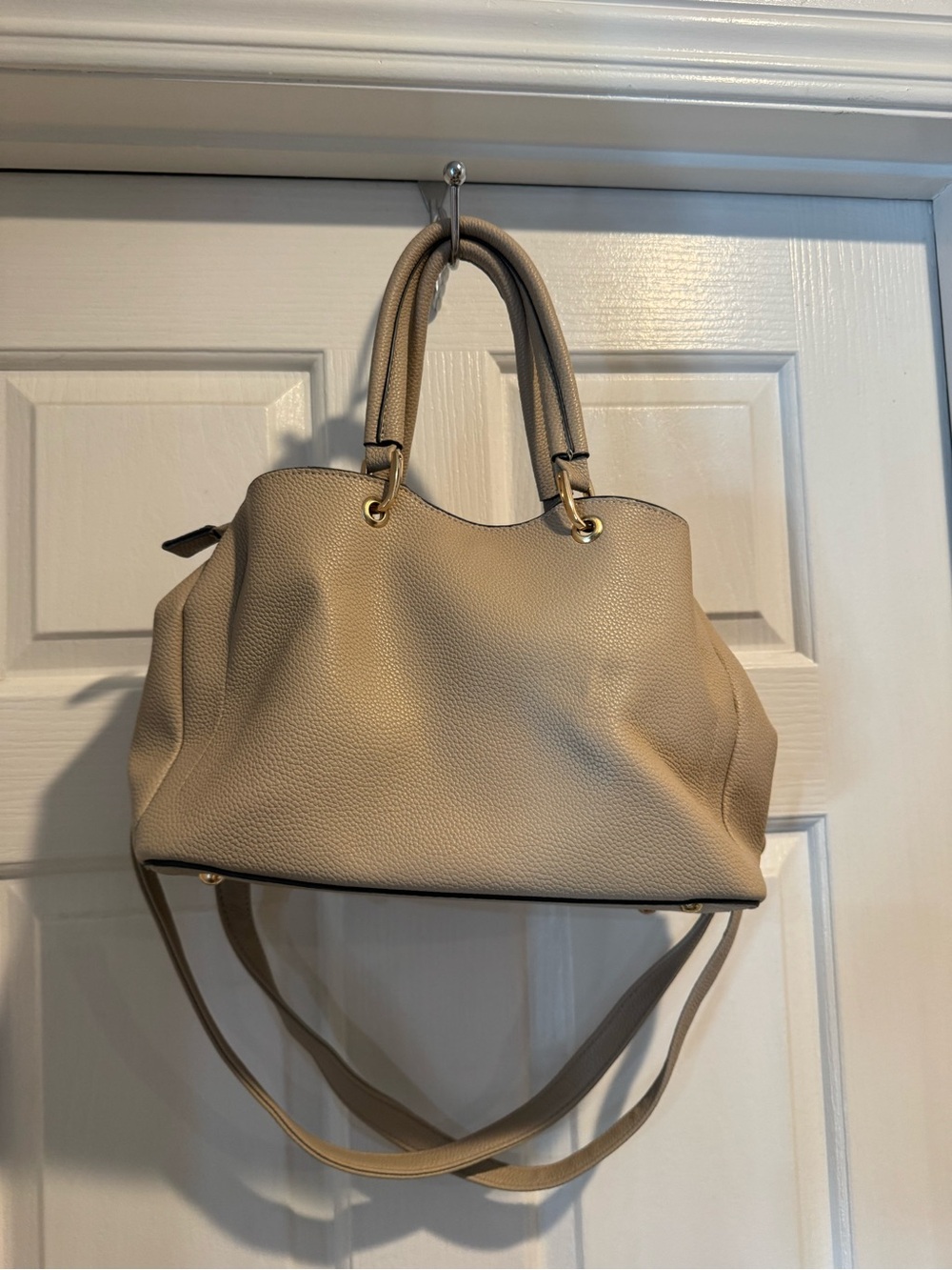 Neutral Beige Women’s purse with Double Handles